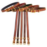 Padded Leather Dog Collar with solid brass buckle and dee.