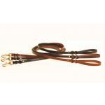 Split twist leather dog leash with solid brass hardware. Comes in black, havana or oakbark.
