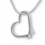 Floating horseshoe nail heart sterling silver equestrian jewelry necklace. Made in the USA