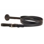 Creased 5/8 inch wide bridle leather lead with a buckle and butt plate. Leather Horse Lead