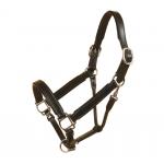 Tory's black leather padded 1" halter comes with nickel silver hardware and a free nameplate.