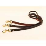 2' Leather Dog Leash with brass hardware. Tory Leather Company