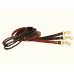 6' Leather Dog Leash with brass hardware. Tory Leather Company