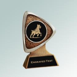 Personalized triad doberman trophy with your choice of doberman design and custom engraved text. 25+ Doberman designs to choose from.