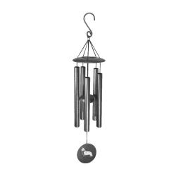 Custom engraved wind chimes with your choice of corgi design and personalized text. Corgi Wind Chimes