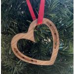 Wood dog paw Christmas ornament with your choice of wood type and size. Horseshoe Ornament