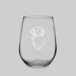 Engraved Wine Glass - Golden Retriever Design