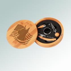 Custom engraved bamboo doberman wine tools gift set with an doberman design and text of your choice. 25+ Doberman designs to choose from.