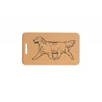 Solid brushed brass luggage ID tag with engraved text and Golden Retriever design image of your choice. Golden Retriever Luggage Tag
