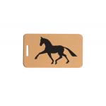 Solid brushed brass luggage ID tag with engraved text and horse design image of your choice. Horse Luggage Tag