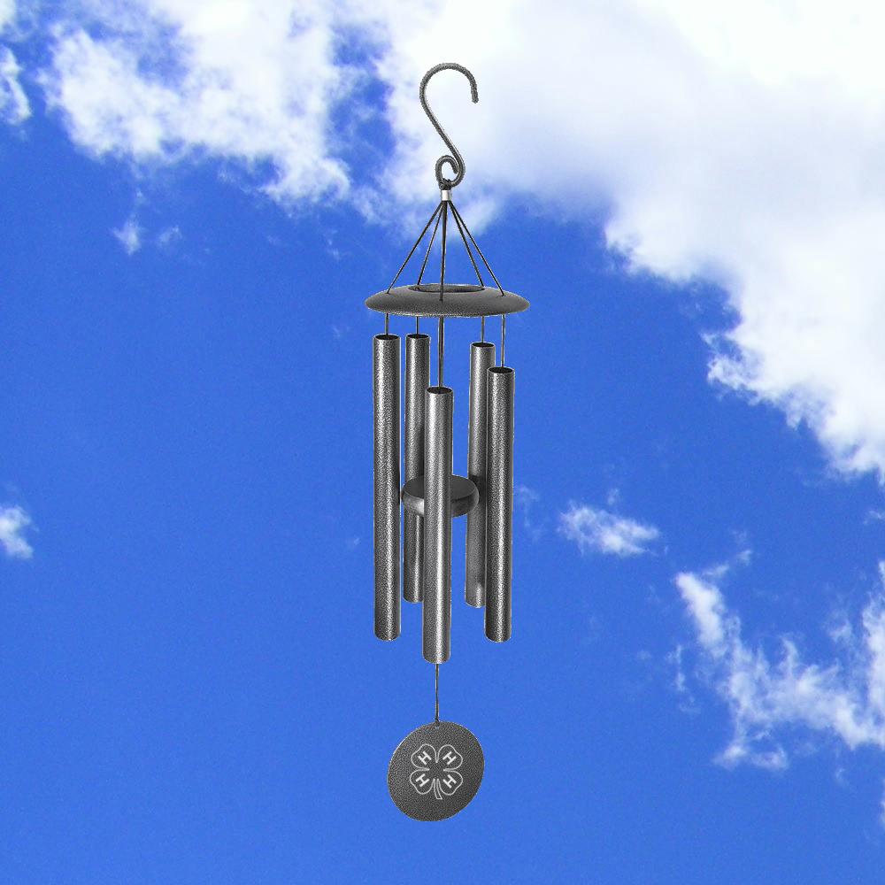 Personalized 4-H wind chimes with your choice of engraved text and 4-H logo.