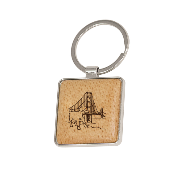 Custom engraved wood key chain with your choice of doberman design and personalized text. Doberman Key Chain