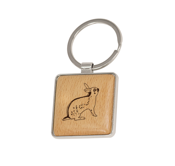 Custom engraved wood key chain with your choice of farm animal design and personalized text. Farm Animal Key Chain